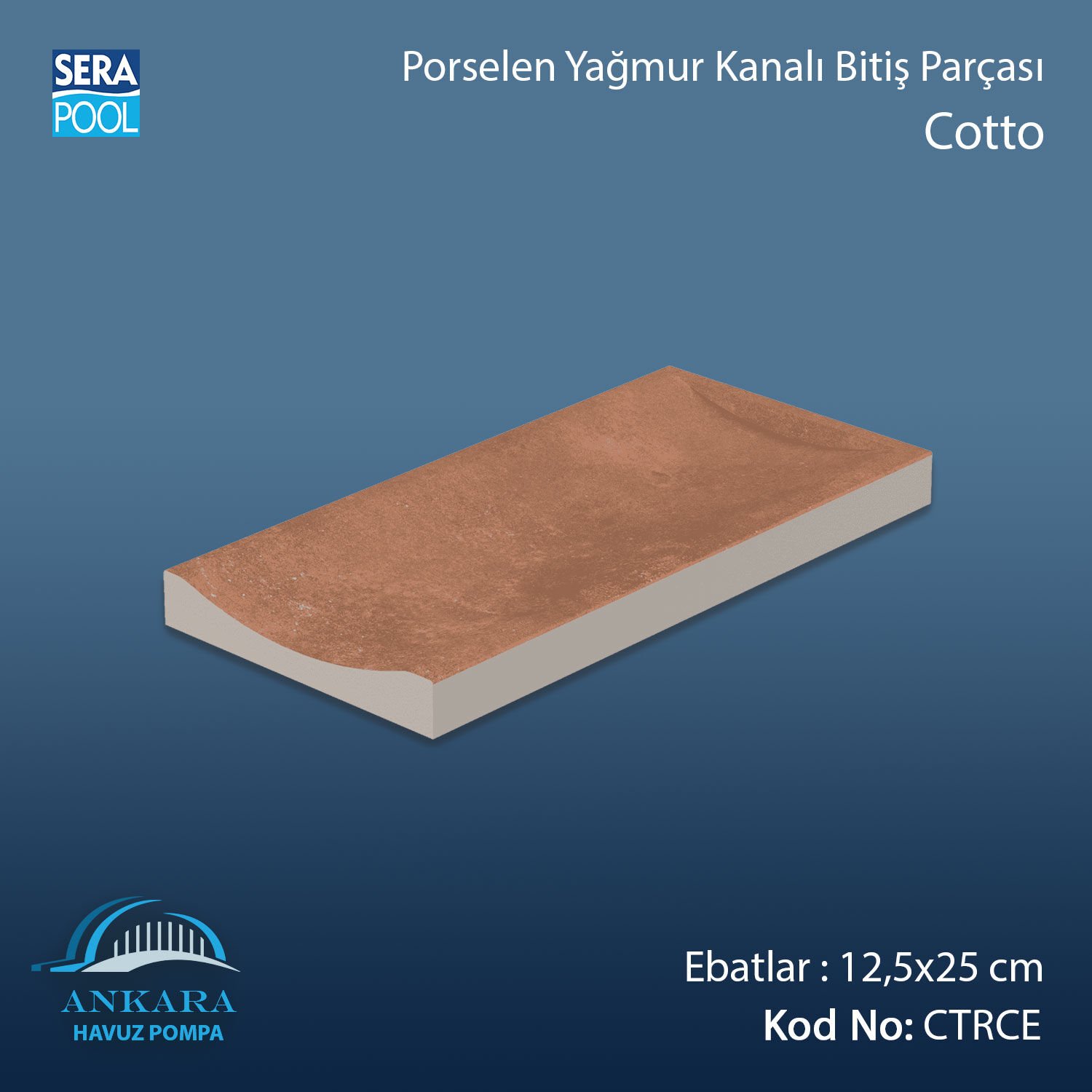 Serapool Cotto 12,5x25 cm Tamamlayıcı Yağmur Kanalı