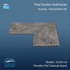 Pool Garden Anthracite 25x50 cm 90° Dış Köşe Porselen Flat Tutamak Köşeleri