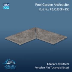 Pool Garden Anthracite 25x50 cm 90° Dış Köşe Porselen Flat Tutamak Köşeleri