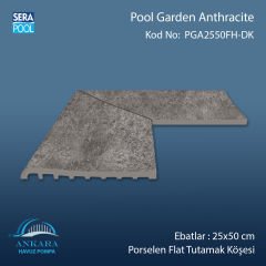 Pool Garden Anthracite 25x50 cm 90° Dış Köşe Porselen Flat Tutamak Köşeleri