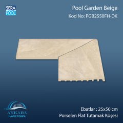 Pool Garden Beige 25x50 cm 90° Dış Köşe Porselen Flat Tutamak Köşeleri