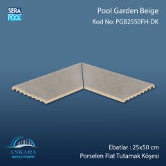 Pool Garden Beige 25x50 cm 90° Dış Köşe Porselen Flat Tutamak Köşeleri
