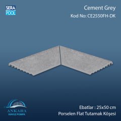 Cement Grey 25x50 cm 90° Dış Köşe Porselen Flat Tutamak Köşeleri