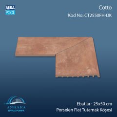 Cotto 25x50 cm 90° Dış Köşe Porselen Flat Tutamak Köşeleri