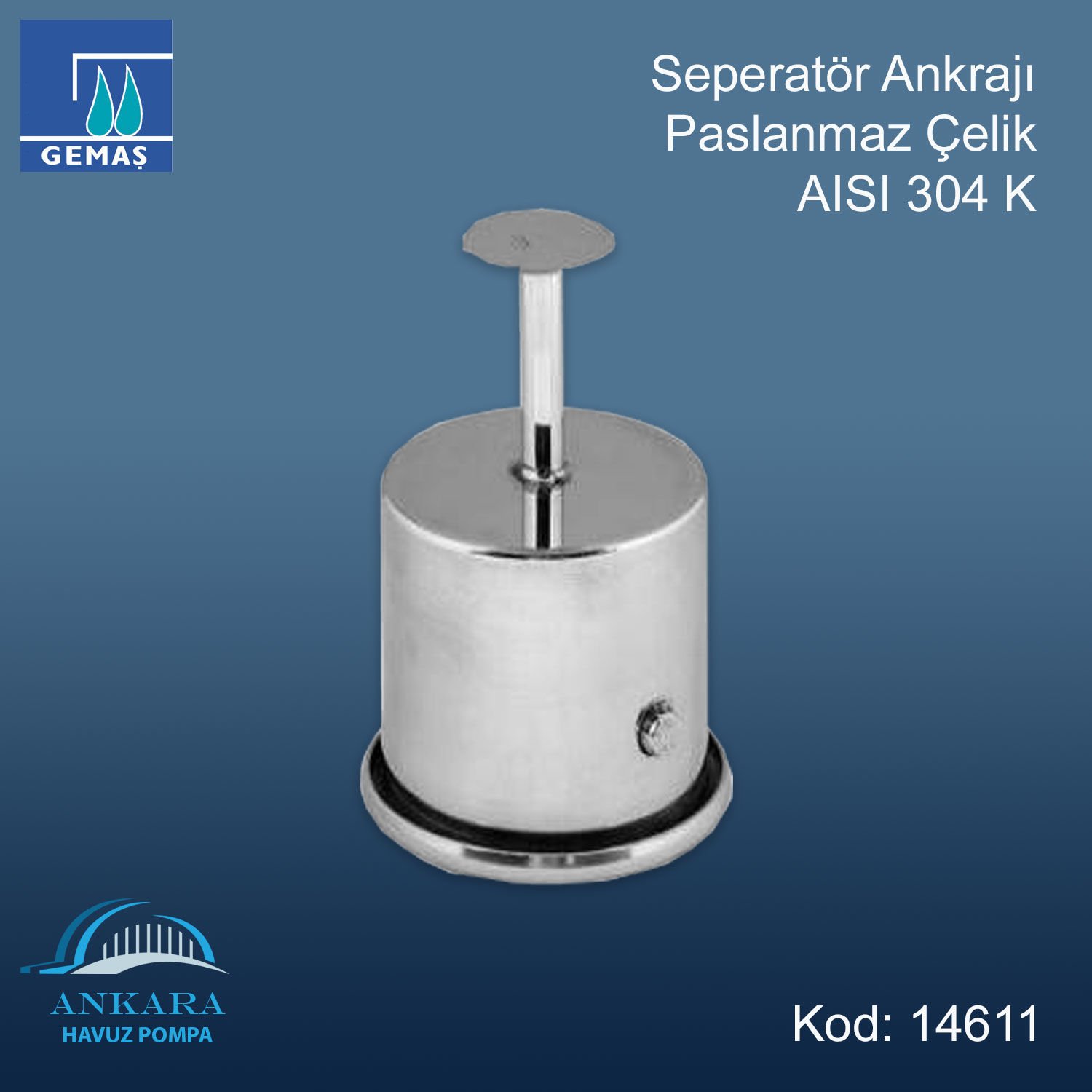 Seperatör Ankrajı Paslanmaz Çelik AISI 304K
