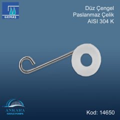 Düz Çengel Paslanmaz Çelik AISI 304K