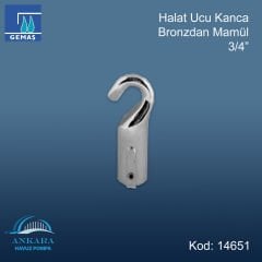 Halat ucu Kanca Bronzdan Mamül 3/4''