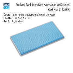 Pahlı Pötikare Kaymaz Tam Sırlı Dış Köşe 12,5x12,5 cm Açık Mavi