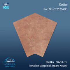 Cotto 25x25 cm 45° Monoblok Izgara Köşesi
