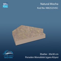 Natural Mocha 25x25 cm 45° Monoblok Izgara Köşesi