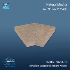 Natural Mocha 25x25 cm 45° Monoblok Izgara Köşesi