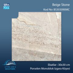 Beige Stone 30x30 cm 90° Monoblok Izgara Köşesi