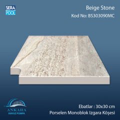 Beige Stone 30x30 cm 90° Monoblok Izgara Köşesi