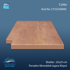 Cotto 25x25 cm 90° Monoblok Izgara Köşesi