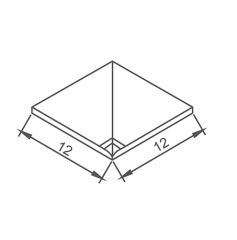 Pahlı Pötikare Kaymaz Yarı Sırlı İç Köşe 12,5x12,5 cm Açık Mavi+Sırsız