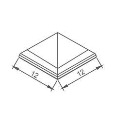 Serapool Pahlı Pötikare Kaymaz Yarı Sırlı İç Köşe 12,5x12,5 cm Kobalt+Sırsız