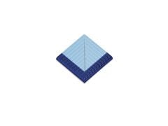 Pahlı Pötikare Kaymaz Yarı Sırlı 12,5x25 cm Kobalt+Açık Mavi