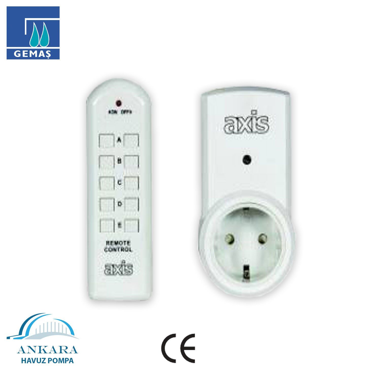 Tek Renkli Led Aydınlatmalar İçin Hatüstü Alıcı + Uzaktan Kumanda Antenli