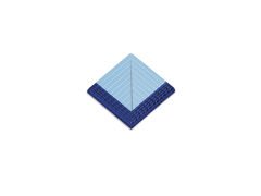 Pahlı Pötikare Kaymaz Yarı Sırlı İç Köşe 12,5x12,5 cm Kobalt+Açık Mavi