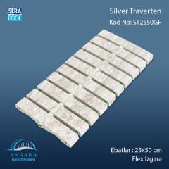 Silver Traverten 25x50 cm Flex Izgara