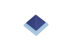 Pahlı Pötikare Kaymaz Yarı Sırlı İç Köşe 12,5x12,5 cm Açık Mavi+Kobalt