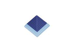 Pahlı Pötikare Kaymaz Yarı Sırlı İç Köşe 12,5x12,5 cm Açık Mavi+Kobalt