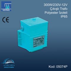 300W/230V-12V Çıkışlı Trafo Polyester İzoleli IP65