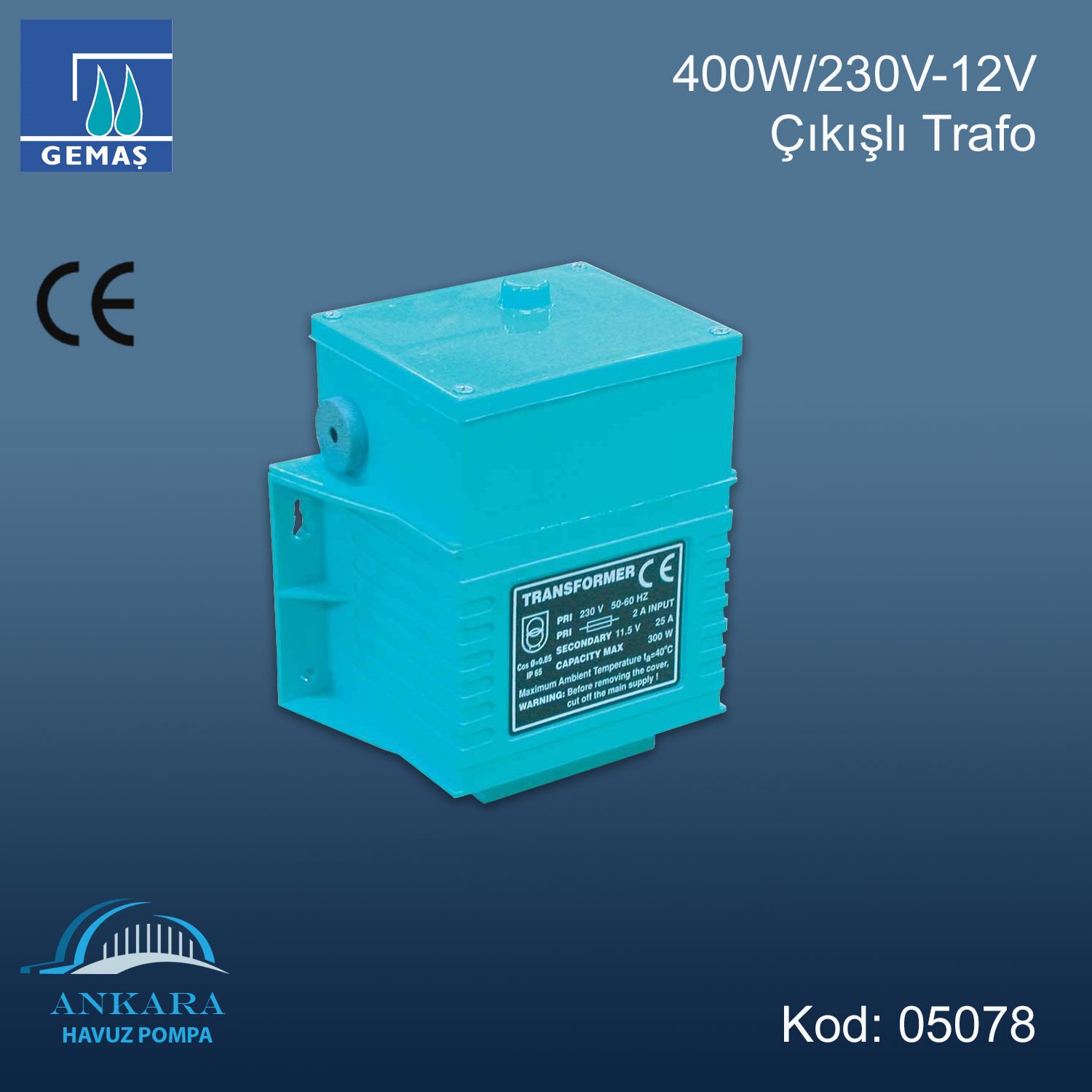 400W/230V-12V Çıkışlı Trafo