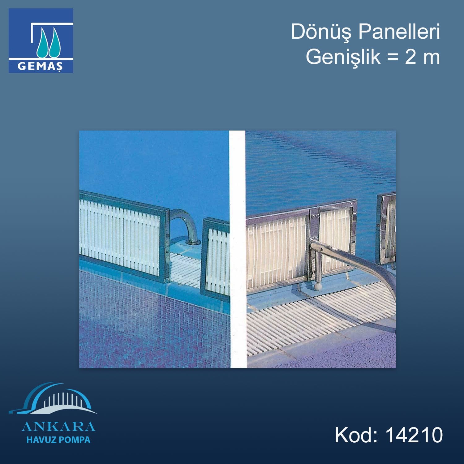 2 m Genişlik Dönüş Paneli AISI 304 K Paslanmaz Çelik