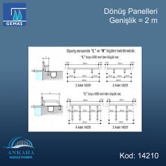 2 m Genişlik Dönüş Paneli AISI 304 K Paslanmaz Çelik