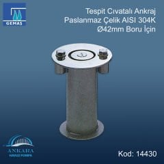 Tespit Cıvatalı Ankraj Paslanmaz Çelik AISI 304 K