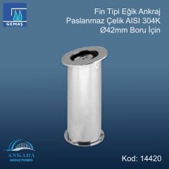 Fin Tipi Eğik Ankraj Paslanmaz Çelik AISI 304 K