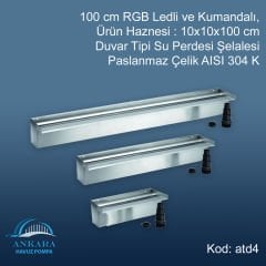 ADR Duvar Tipi Su Perdesi Şelale-304 PASLANMAZ -100 CM LEDLİ