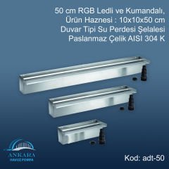 Duvar Tipi Su Perdesi Şelale-304 PASLANMAZ -50 CM LEDLİ