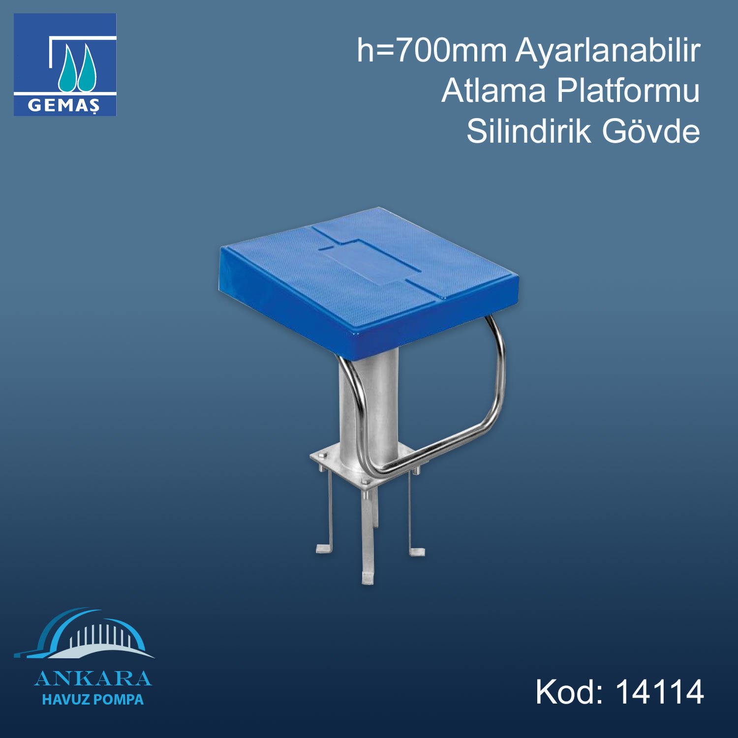 h=700mm Ayarlanabilir Atlama Platformu, Silindirik Gövde