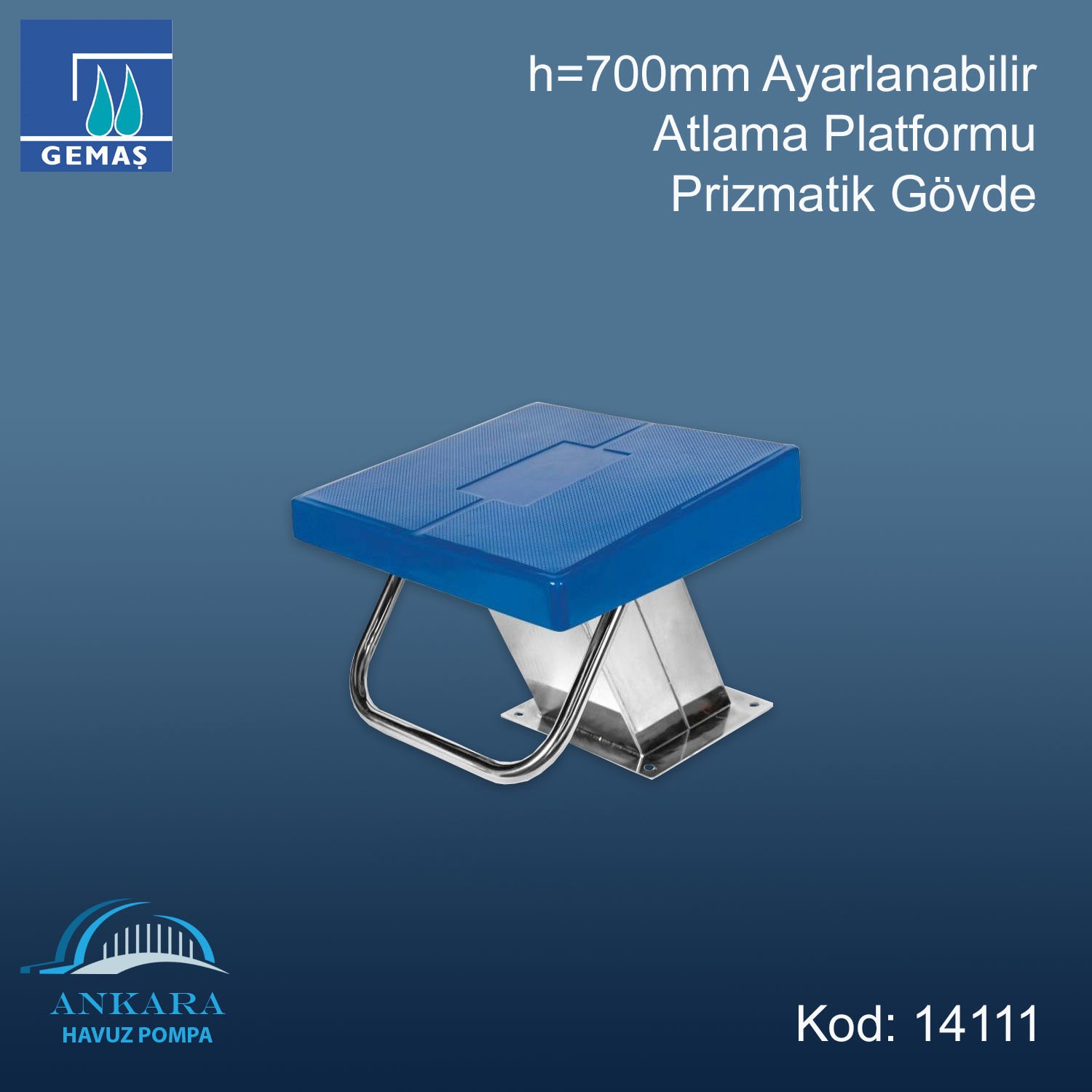 h=700mm Ayarlanabilir Atlama Platformu, Prizmatik Gövde