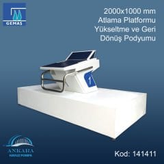 2000x1000 mm Atlama Platformu Yükseltme ve Geri Dönüş Podyumu
