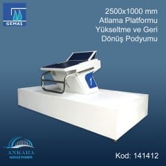 2500x1000 mm Atlama Platformu Yükseltme ve Geri Dönüş Podyumu