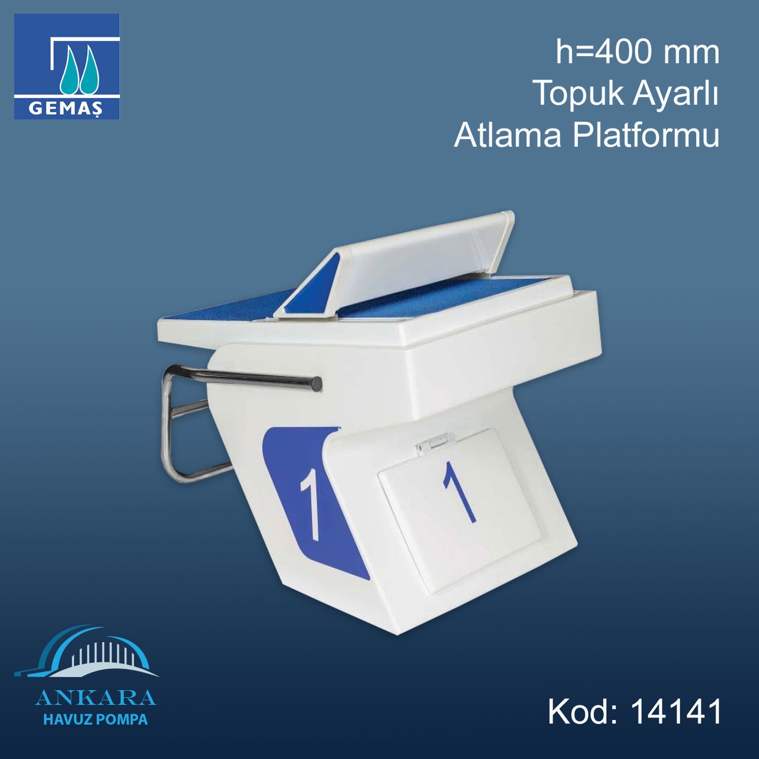 h=400 mm. Topuk Ayarlı Atlama Platformu