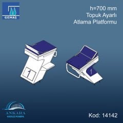 h=700 mm. Topuk Ayarlı Atlama Platformu