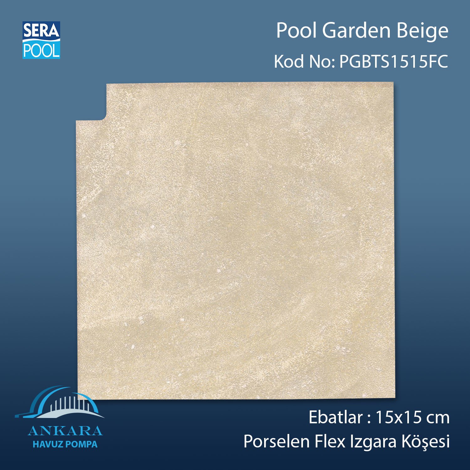 Pool Garden Beige 15x15 cm Flex Izgara Köşeleri
