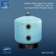 Turbidron Bobin Sargılı Kum Filtresi - Ø 2500 mm - 245 m³/h - Cam Elyaf Katkılı Polyester Kabuk