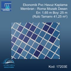 Ekonomik Kaplama Membran - Roma Mozaik Desen En:1,65 m (41,25 m²)