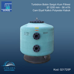 Turbidron Bobin Sargılı Kum Filtresi - Ø 1200 mm - 56 m³/h - Cam Elyaf Katkılı Polyester Kabuk