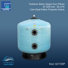Turbidron Bobin Sargılı Kum Filtresi - Ø 1200 mm - 56 m³/h - Cam Elyaf Katkılı Polyester Kabuk