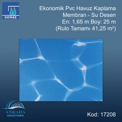 Ekonomik Kaplama Membran - Su Desen En:1,65 m (41,25 m²)