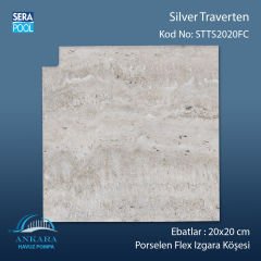 Silver Traverten 20x20 cm Flex Izgara Köşeleri