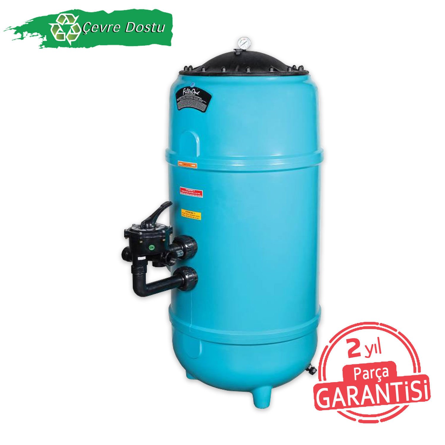 Filtrone HB - Ø615 mm Geniş Kapak 15 m³/h - 1,5'' Yandan ÇYV ile.