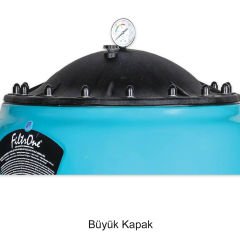 Filtrone HB - Ø615 mm Geniş Kapak 15 m³/h - 1,5'' Yandan ÇYV ile.