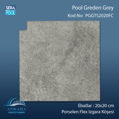 Pool Garden Grey 20x20 cm Flex Izgara Köşeleri